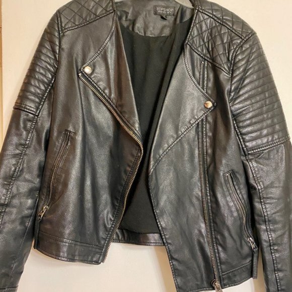 Topshop Quilted Faux Leather Jacket - Picture 3 of 6